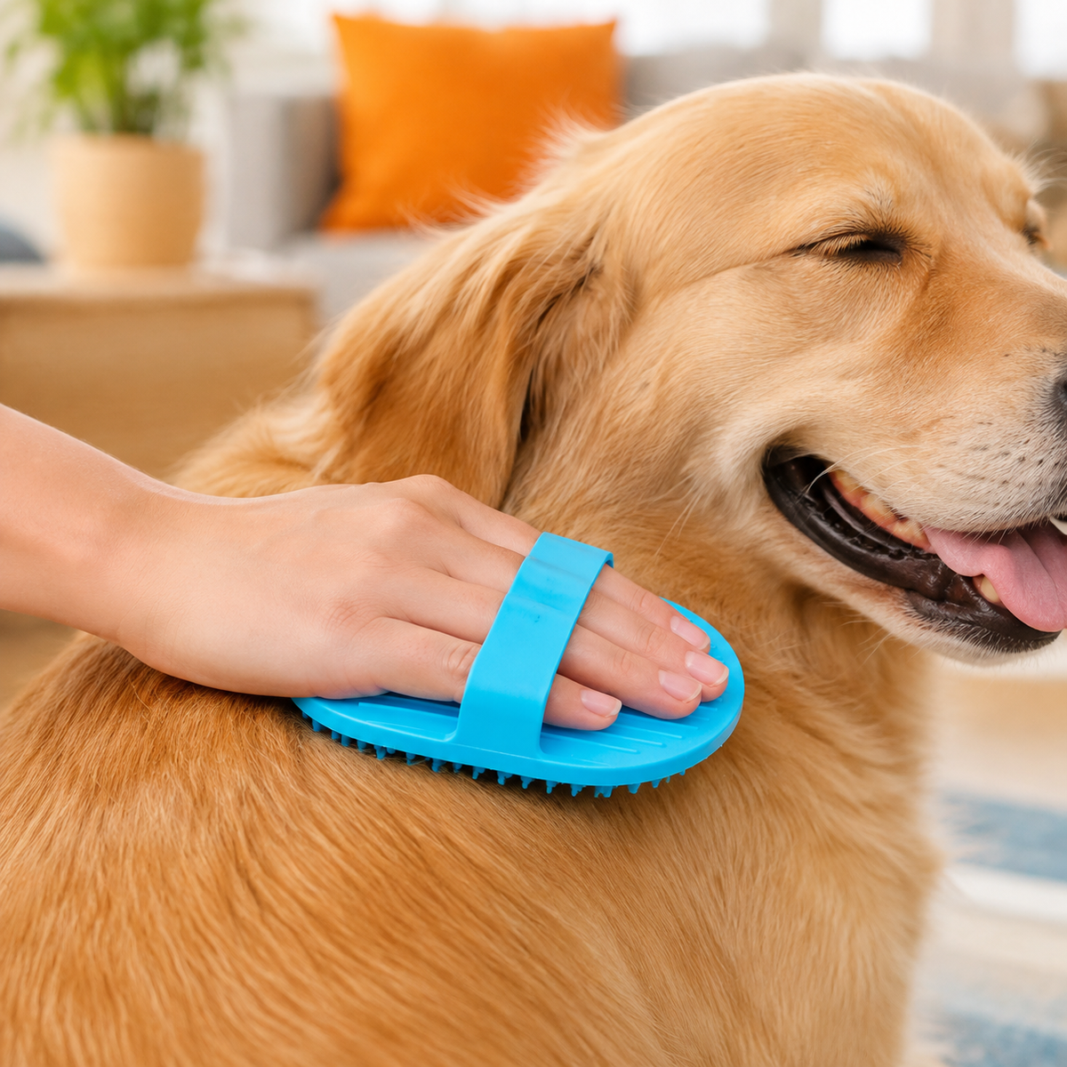 Grooming brush for smoothing a pet's coat