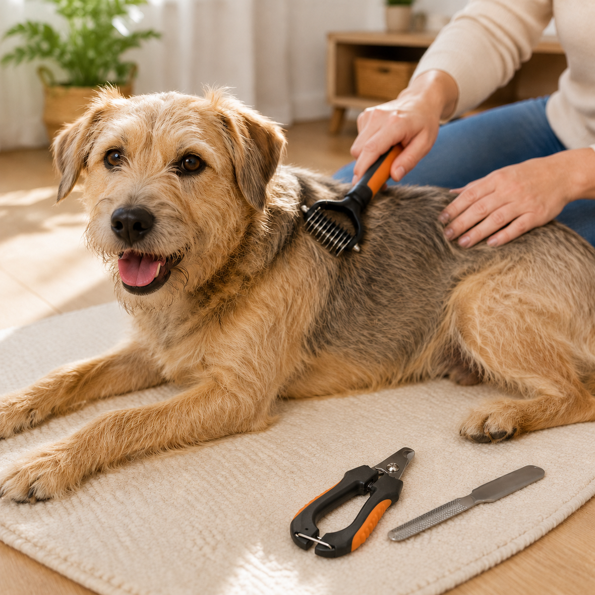Grooming combo kit for routine coat care