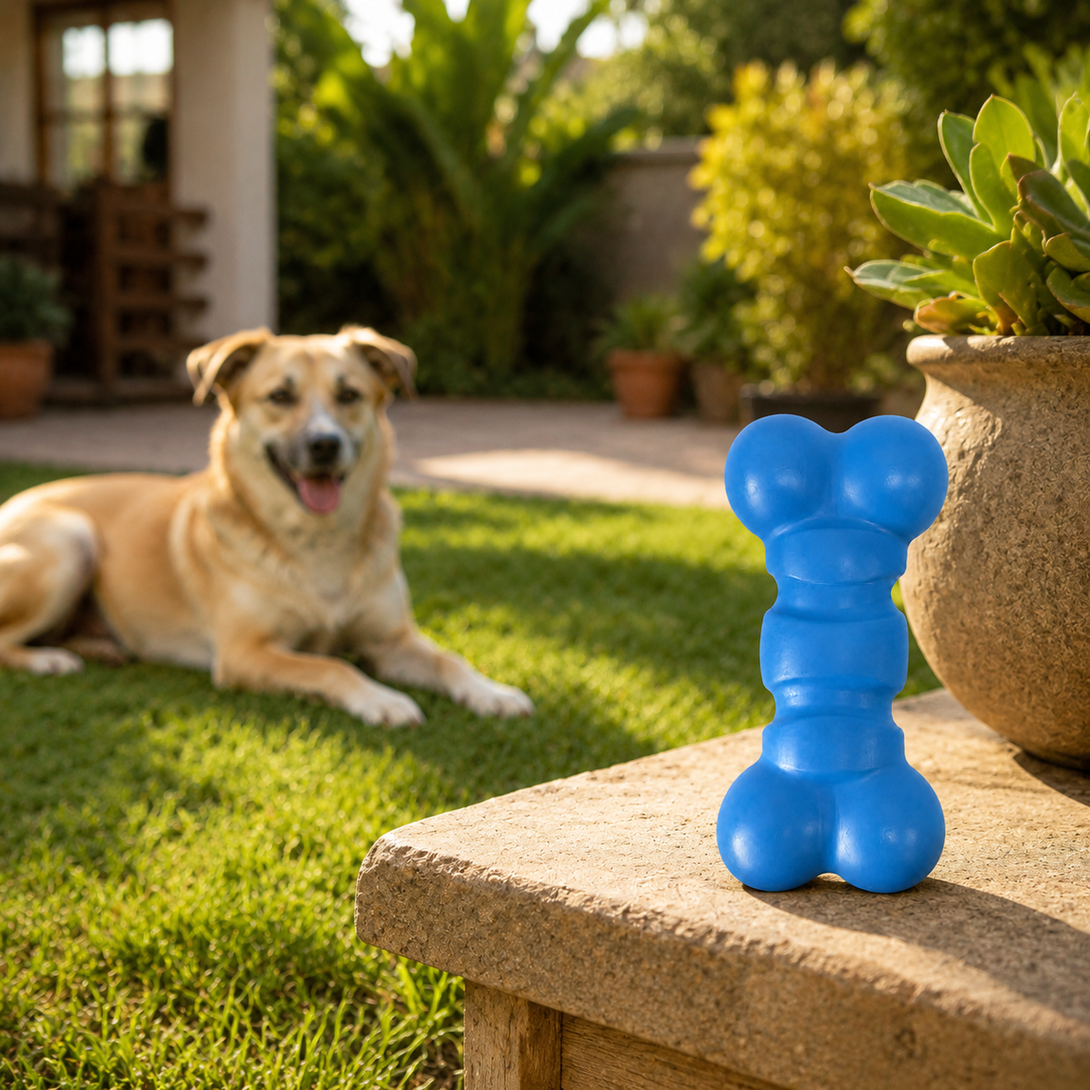 Textured chew toy supporting dental stimulation