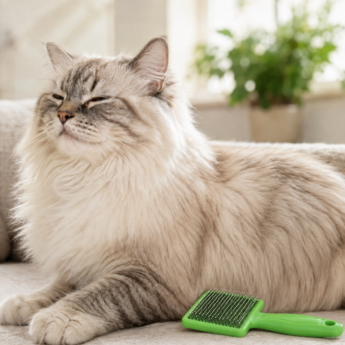 Grooming comb detangling a pet's coat